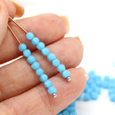 3mm Sky blue melon shape glass beads, 4gr