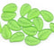 14x9mm Frosted light green Czech glass leaves, 15pc