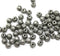 3mm Heavy silver wash black melon shape glass beads, 4gr