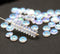 6mm AB luster clear czech glass rondelle spacer beads, 50pc