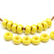 6x9mm Yellow luster czech glass beads 3mm hole rondelle, 15Pc