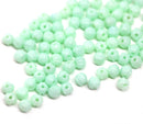 3mm Mint green melon shape glass beads, 5gr