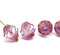 13x11mm Rose pink Czech glass large baroque bicones, 4Pc