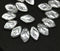12x7mm Silver coating clear leaf beads Czech glass - 30pc