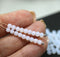 3mm Opal white melon shape glass beads, 5gr