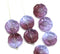 14mm Lilac purple green pansy flower Czech glass flat daisy beads - 8Pc