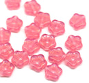 8mm Opal pink flower beads czech glass, 20pc