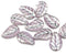 14x9mm Mixed color Czech glass leaves, silver inlays, 10pc