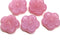 22mm Opal pink large czech glass flower beads, 2pc