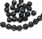 1.5mm hole jet black 6mm melon shape beads - 30pc