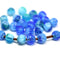 1.5mm hole blue mixed 6mm melon shape beads - 30pc