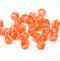 1.5mm hole orange 6mm melon shape beads with stripes - 30pc