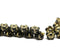 7mm Button style flower glass beads Black gold inlays - 25pc