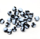 1.5mm hole black and white mixed 6mm melon shape beads - 30pc