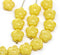 10mm Opaque yellow flower czech glass bead, 15pc