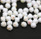 6mm White fancy Czech glass bicone beads, AB finish, 50pc