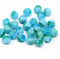 1.5mm hole blue green 6mm melon shape beads - 30pc