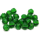 2.5mm hole dark green 8mm melon shape beads - 20pc