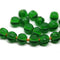 2.5mm hole dark green 8mm melon shape beads - 20pc