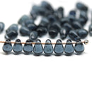 4x6mm Montana blue czech glass teardrop beads, 50Pc