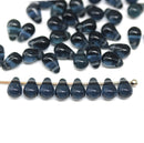 4x6mm Montana blue czech glass teardrop beads, 50Pc