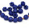 2.5mm hole dark blue mixed 8mm melon shape beads - 20pc