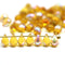 5x7mm Honey yellow glass drops amber topaz czech glass, 50pc