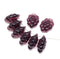 Purple grape fruit Czech glass beads 8pc
