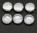 Silver coating czech glass snowflake beads - 6pc