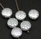 Silver coating czech glass snowflake beads - 6pc