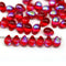 5x7mm Small red teardrops, czech glass beads, AB finish, 50pc