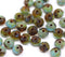 3x5mm Blue brown picasso rondelle beads, czech glass, 40pc