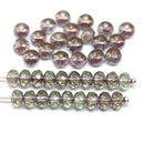 3x5mm Pale green luster rondelle beads, czech glass, 40pc