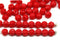 4mm Opaque red melon shape glass beads, 50pc