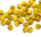 4mm Opaque mixed yellow melon shape glass beads, 50pc