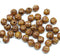 4mm Picasso brown melon shape glass beads, 50pc