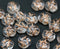 9mm Crystal clear flower czech glass copper wash three petal daisy, 20Pc