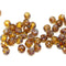 4mm topaz picasso cathedral czech glass beads 50Pc