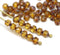 4mm topaz picasso cathedral czech glass beads 50Pc