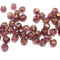 4mm dark purple cathedral czech glass beads, golden ends 50Pc