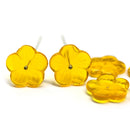 20mm Large yellow Czech glass flower beads, 6Pc