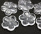 20mm Large crystal clear Czech glass flower beads, 6Pc