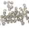 4mm gray cathedral czech glass beads, silver ends 50Pc