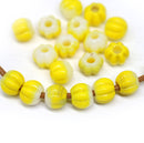 2.5mm hole mixed yellow 8mm melon shape beads - 20pc