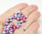 3x5mm Pink blue rondelle beads, tiny czech glass spacers - 40Pc