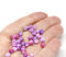 3x5mm Pink violet rondelle beads, tiny czech glass spacers - 40Pc