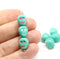 12mm Turquoise skull beads copper wash Czech glass beads, 4Pc