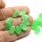 12x7mm Opal green leaf beads Czech glass - 30Pc