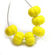 7x10mm Yellow pumpkin rondelle Czech glass beads, 6Pc