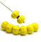 7x10mm Yellow pumpkin rondelle Czech glass beads, 6Pc